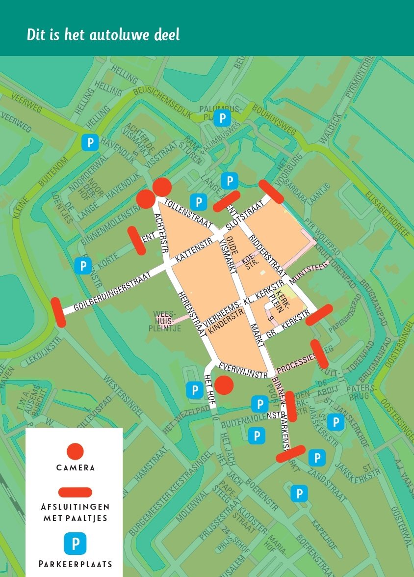 Kaart autoluw gebied Culemborg