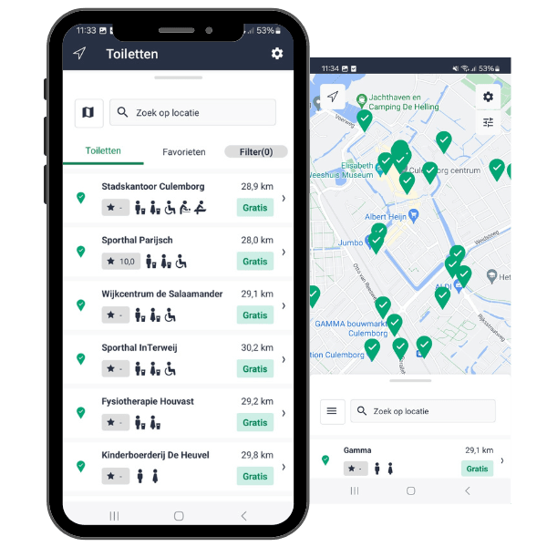 Schermafbeelding van de Hoge Nood app op een smartphone